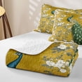 thumbnail image 4 of Erosebridal Gold Peony Peacock Twin Quilt Set,Vintage Bird Twin Coverlet Set For Girls,2 Pieces, 4 of 7