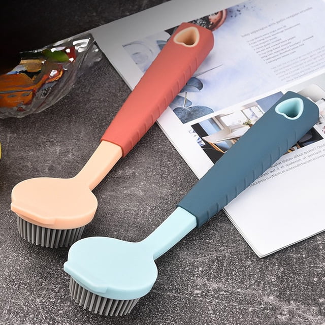 Xihbxyly Cepillo para Platos de Mango Largo, Limpiador de Ollas Antirayaduras, Multifunción, Ideal para Cocinas, Fregaderos, Ollas y Sartenes, Fácil de Guardar, Tamaño 25,2 X 6 X 5 Cm.