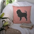 thumbnail image 3 of Affenpinscher Checkerboard Pink Fabric Decorative Pillow, 3 of 4