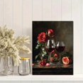 thumbnail image 2 of UXIEQU Red Roses Wine Canvas Wall Print 15.75x11.81 Inches, 2 of 8