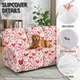 thumbnail image 5 of COEQINE Recliner Sofa Slipcover 3 Seater Fitted Lazy Boy Chair Cover 8 Pieces Universal Reclining Sofa Cover for 3 Seat Recliner with Pocket for Valentines Day Home Decor, Red Heart Leaf, 5 of 8