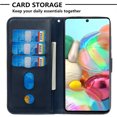 thumbnail image 3 of Case for Samsung Galaxy A71 4G Zipper Pocket Wallet Leather Case Magnetic Closure Flip Cover - Blue, 3 of 5
