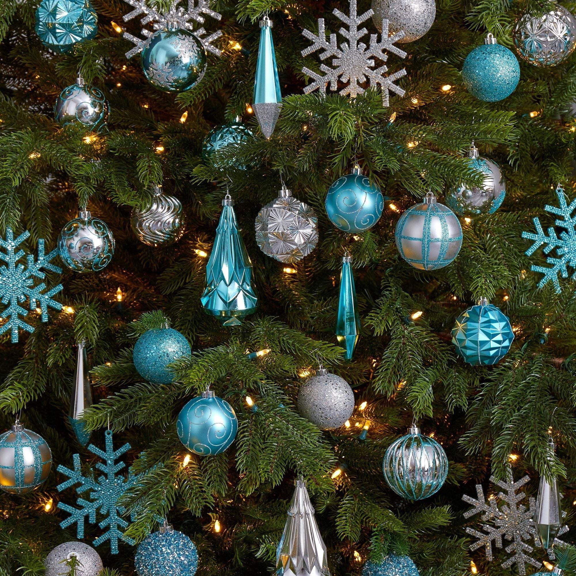 Nearly Natural Holiday Shatterproof 52 Count Christmas Tree Ornament Box Set