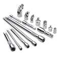 thumbnail image 1 of 15 Pieces Drive Tool Accessory Set Includes Socket Adapters 1/4'' 3/8'' 1/2'' Extensions and Universal Joints Drive Impact Extension Bar and Adapter Set Professional Socket Accessories, 1 of 7