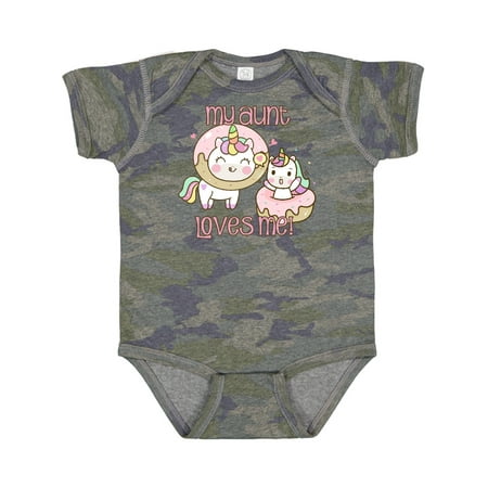 

Inktastic My Aunt Loves Me Unicorn Gift Baby Boy or Baby Girl Bodysuit