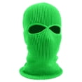thumbnail image 2 of 2-Hole Full Face Mask Cover Ski Mask Winter Balaclava Cap Knitted Face Cover for Winter Outdoor Sports Fluorescent Green, 2 of 4