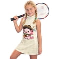 thumbnail image 2 of Rggeeun Toddler Girls Dresses Cartoon Animal Pattern Sleeveless Crew Neck Keyhole Zipper Knee Length Lightweight Slim Fit For Evening Party Casual Playwear,Beige,12-13 Years, 2 of 6