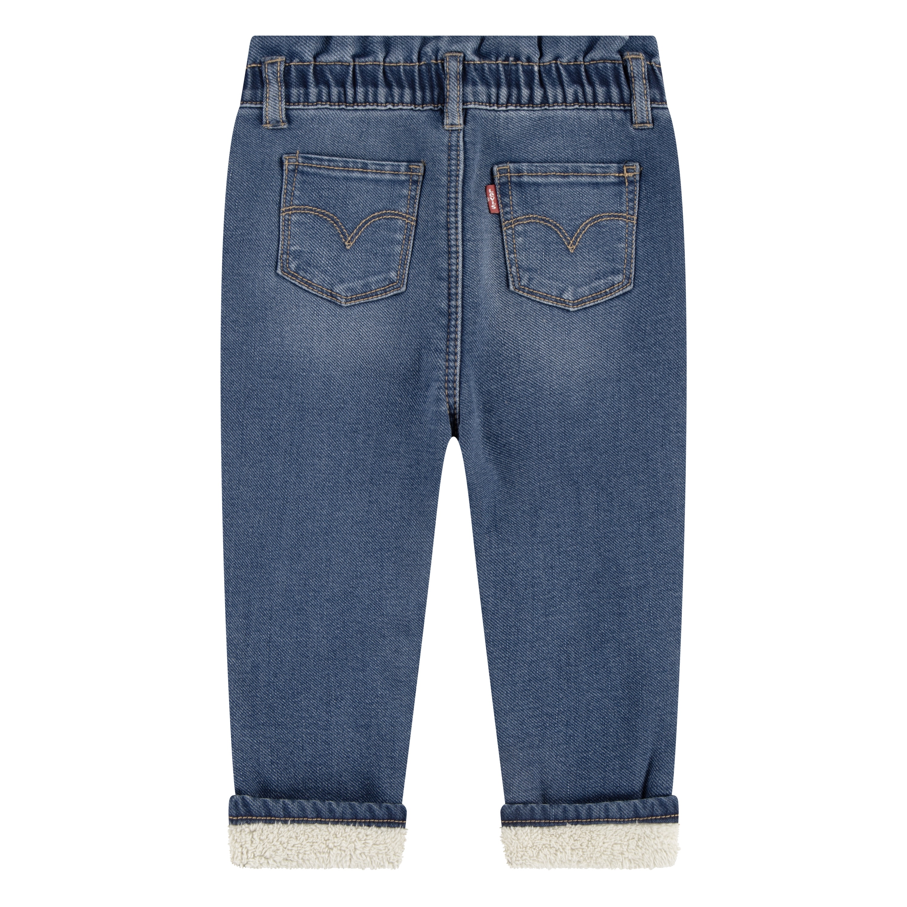 Levi's Girls Toddler Fleece Bonded Paperbag Jean, Sizes 2T-4T