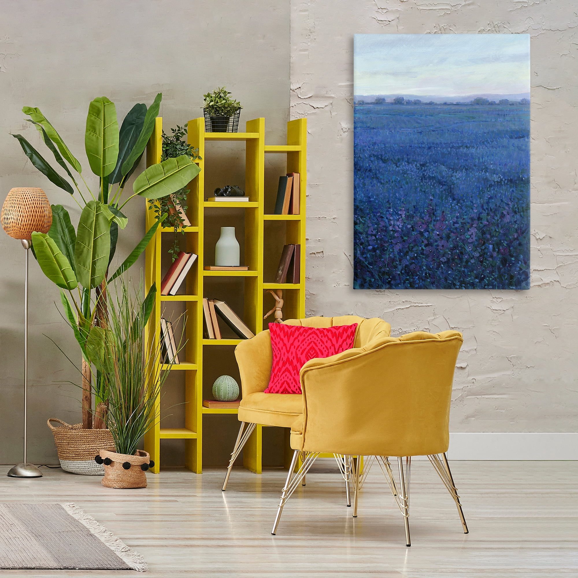 Stupell Industries Vast Blue Fields View Landscape Painting Gallery Wrapped Canvas Art Print Wall Art, 30 x 45