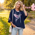 thumbnail image 3 of In October We Wear Pink Shirt 3/4 Sleeve Pink Ribbon Breast Cancer Awareness Tops Pink Ribbon Hummingbird Breast Cancer Print Hoodies, 3 of 5