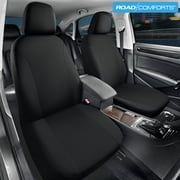 Road Comforts Car Seat Covers, PolyPro Front Seat Covers Set, Universal Fit Car Seat Protector for Cars Trucks Vans SUVs, Breathable, Easy to Install,Black Front Seat