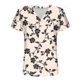 thumbnail image 7 of Uaswgudfs ​V-Neck Short Sleeve Women's Blouse: Floral Abstract Pattern & Breathable Fabric for Trendy Summer TopsKhaki-AL, 7 of 7