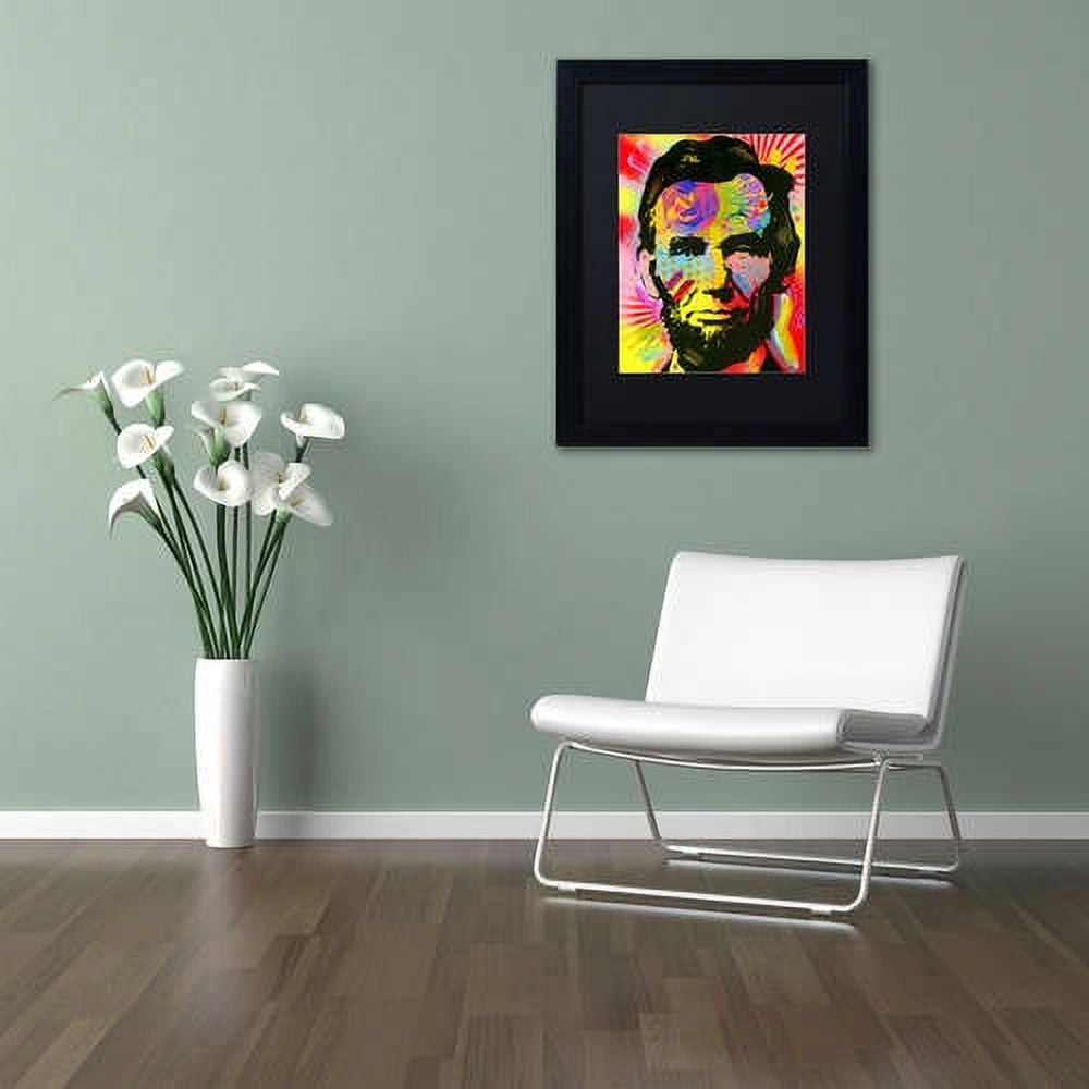 Trademark Fine Art "Abraham Lincoln III" Canvas Art by Dean Russo, Black Matte, Black Frame