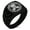 Black, variant on Stainless Steel Bio Zombie Outbreak Response Team Chevron Pattern Biker Style Polished Ring