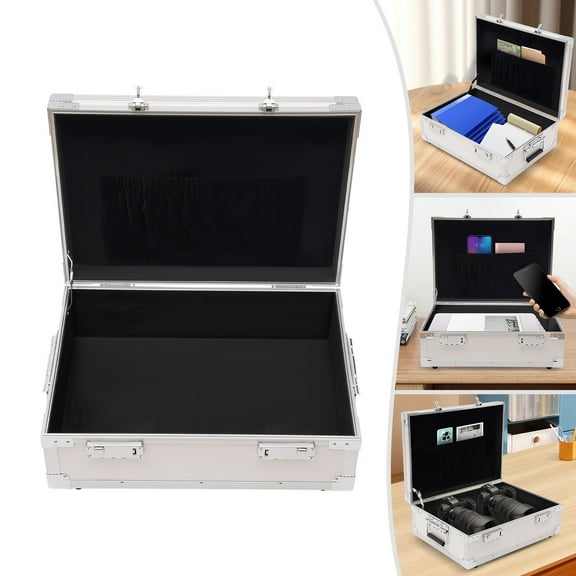 TFCFL Aluminum Alloy Organizer Case Bilateral Combination Locks Storage Box Lock Box For Personal Items Cash Laptop