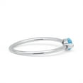 thumbnail image 2 of Oval Oxidized Petite Dainty Ring Lab Created Blue Opal Ring 925 Sterling Silver Size 6, 2 of 5