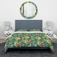 thumbnail image 2 of Designart 'Texture with Abstract Flowers & Leaves' Modern & Contemporary Duvet Cover Set, 2 of 4