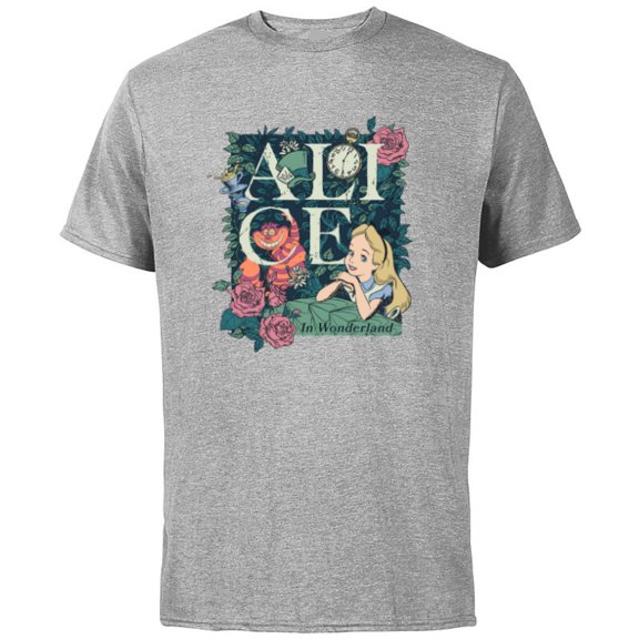 Disney Alice in Wonderland Modern Storybook - Short Sleeve Cotton T-Shirt for Adults - Customized-Athletic Heather