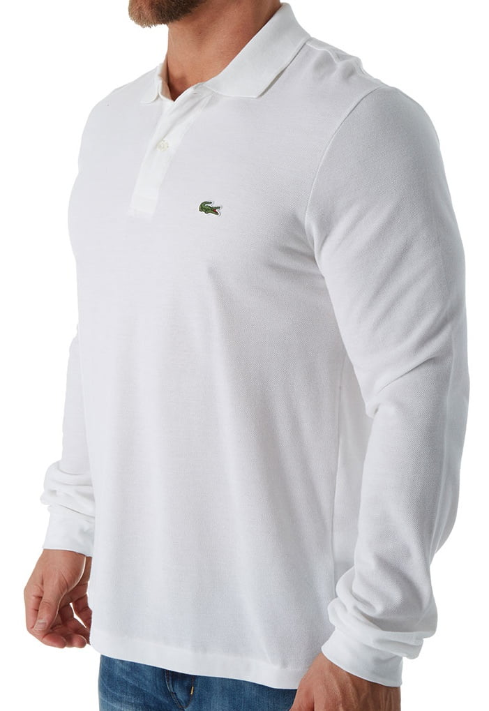 美品 LACOSTE thick pique mock long-sleeve Lacoste Polo Shirts for