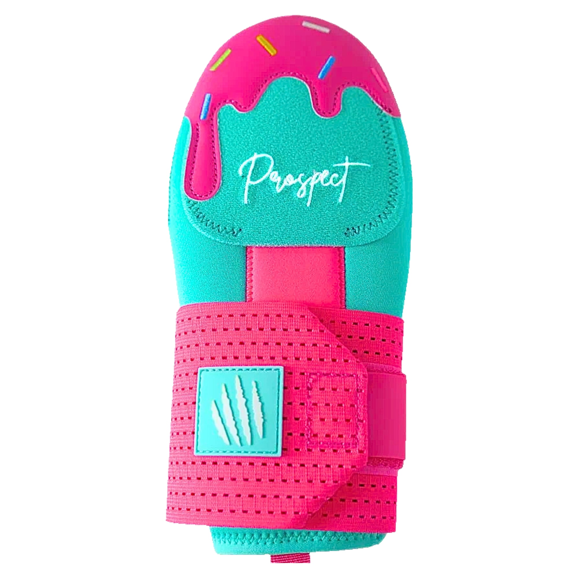Baseball Sliding Mitt - Youth and Adult Sizes - Drippy Accessory Gingerbread Man, Ice Cream, Miami Color, Christian Cross, Left & Right Hands, Hand and Wrist Protection (Miami Pink Ice Cream, Adult)