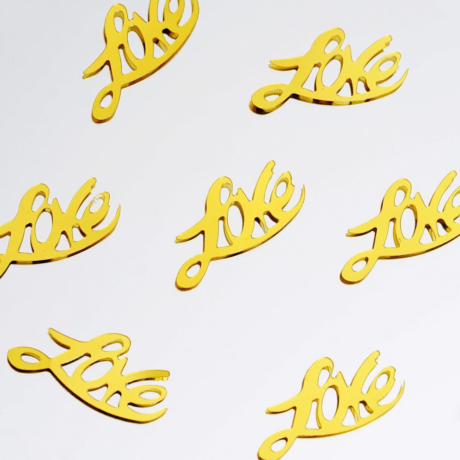 300 PCS Gold Metallic Foil Love Confetti