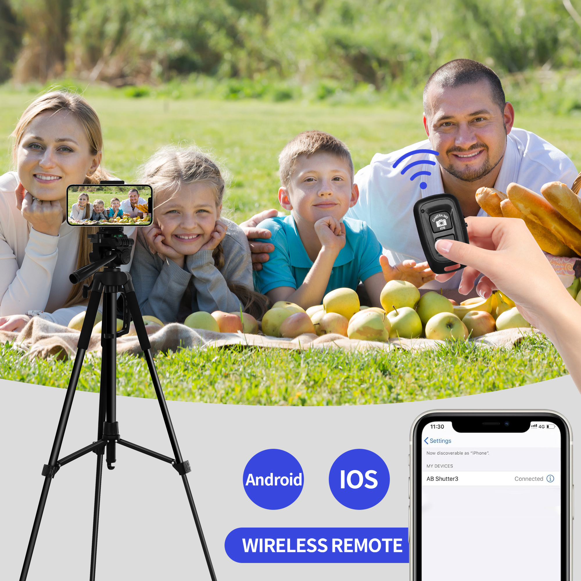 Meromore 63 Inch Tripod Stand with Phone Holder and Remote photo 7