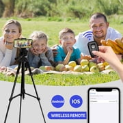 63 Tripod Stand, Camera Tripod with Travel Bag, Extendable Cell Phone Tripod Stand with Wireless Remote and Phone Holder, Compatible with Cameras, Phone & Tablet, Sport Camera