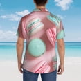 thumbnail image 4 of Fotbe Pastel Macarons Delight Camisa Hawaiana para Hombre Unisex – Camisa Casual de Verano con Botones de Manga Corta de Algodón y Lino,Medium, 4 of 7