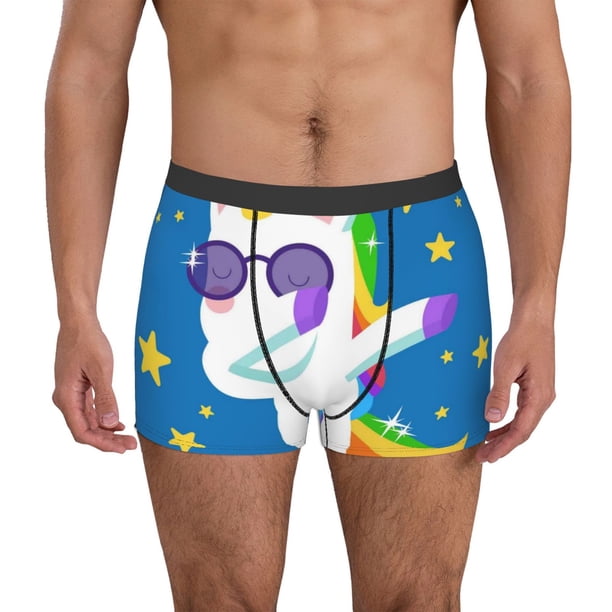 Fotbe Cool Unicorn Star Golden Calzoncillos Tipo Boxer con Bolsa de Soporte Total para Hombre, X-Temp Fresco, Transpirable y de Secado Rápido-Medium
