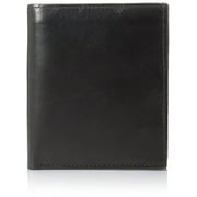 Improving Lifestyles SUN 5101 BK Men's Big Hipster Bifold Leather Wallet Organza Gift Bag, Black
