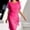 *Hot Pink, variant on ClodeEU Women's Short Sleeve Ruched Midi Dress,Casual Bodycon Dress with Asymmetrical Hem Beige,Women's Plus L