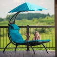 thumbnail image 5 of Vivere Dream Lounger with Polyester Cushion and Umbrella- True Turquoise, 5 of 6