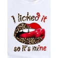 thumbnail image 3 of Camisetas para mujer, de verano, casual, manga corta, cuello redondo, con estampado, color blanco negro, blusaSexy Leopard Lips Letter Print T-shirt, Short Sleeve Crew Neck Casual Top For Summer & S, 3 of 8