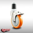thumbnail image 2 of 5 Inch 316SS Orange Poly Swivel 1-7/8 Inch Expanding Stem Caster Lock Brake SCC, 2 of 2