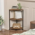 thumbnail image 5 of Corner Plant Stand Shelf, 3 Tier Small Shelf Plant Stand for Indoor Plants, Rustic Brown Corner Bookshelf Wall Decor Living Room, 23.2" Display Shelf for Bedroom, Bathroom, Small Space, 5 of 17