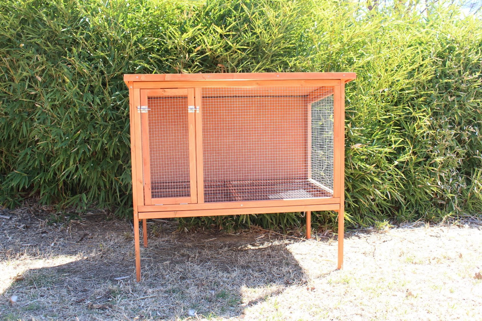 Zylina Raised Wood Rabbit Hutch for Rabbits, Bunnies and Guinea Pigs