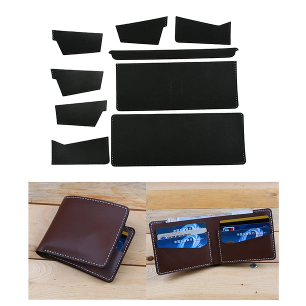 Kit de Monedero de material cuero Bricolaje BLESIY Negro talla inconfundible