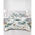 thumbnail image 2 of Quilts Queen Size Bedding Set, Blue Spring Floral Reversible Summer Quilt 3 Pieces, Summer Elegant Botanical Luxury Lightweight Bedspreads Coverlets with 2 Pillow Shams for All Seasons, 2 of 5