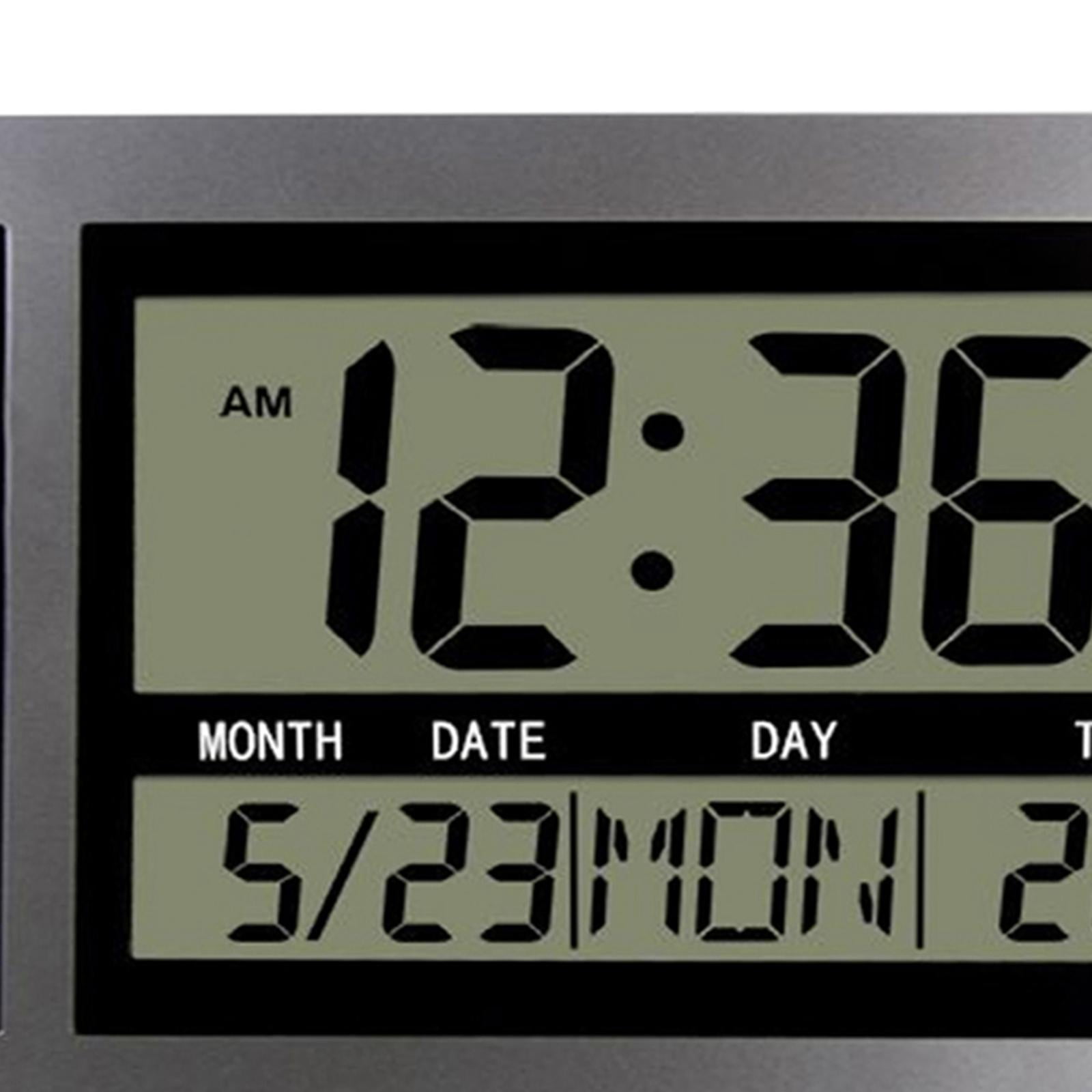 Electronic Wall Clocks Indoor Temperature with Snooze 12/24H Calendar Timmer Digital for Office Study Room Hall Hotel Shop , color olor Black