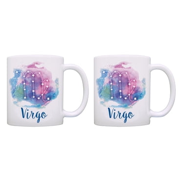 ThisWear Virgo Gift Set Constellation Zodiac Mugs Virgo Presents 11 ounce 2 Pack Coffee Mugs Pastel