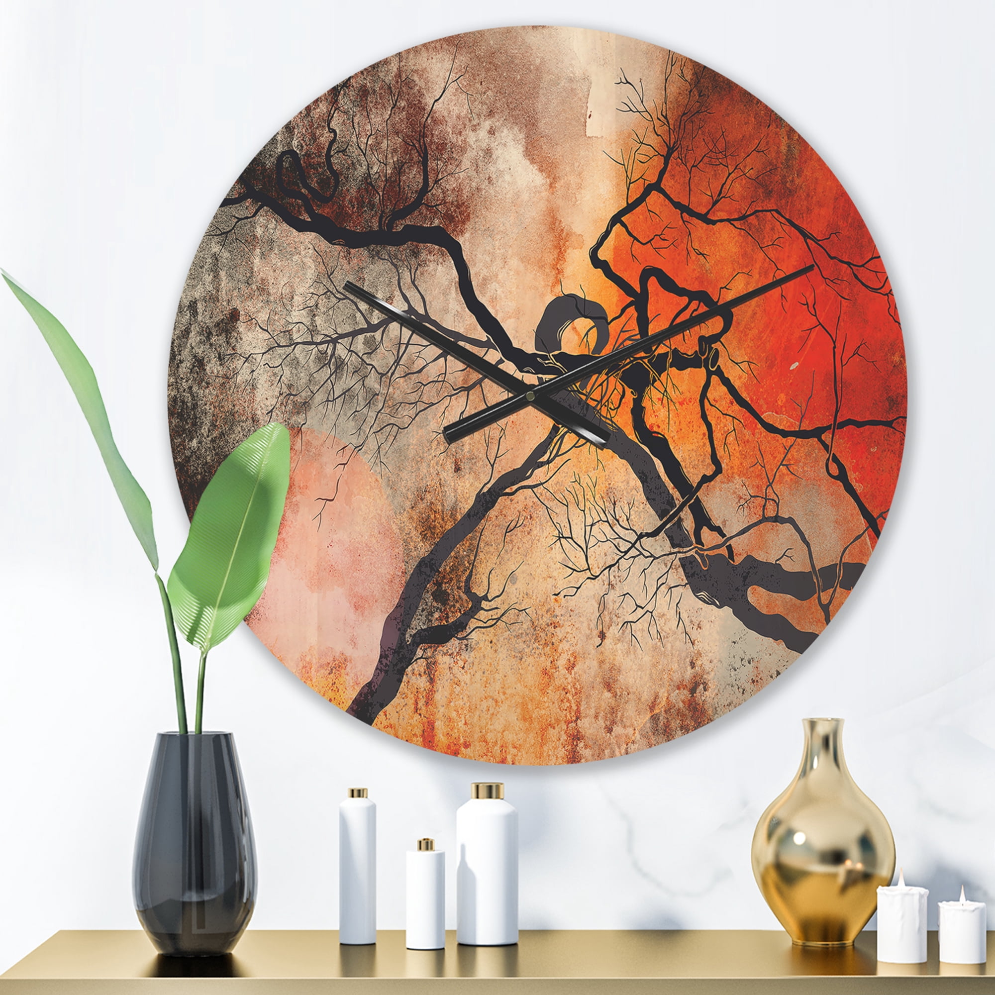 Designart 'Perfume Bottle' Modern Wood Wall Clock
