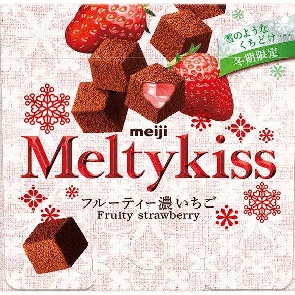 Chocolat Meltykiss aromatisé à la fraise Meji 52g