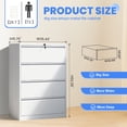 thumbnail image 2 of Locking Filing Cabinet with 4 Drawer Heavy Duty Large Metal Cabinet Home Office White Lateral File Cabinets Wide Steel Cabinets for Legal/Letter Size File,Assembly Required, 2 of 8