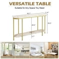 thumbnail image 2 of 42" Faux Marble Sofa Table, Narrow Entryway Table with Black Metal Legs & 330lb Capacity for Hallway, Living Room, Modern Minimalist Style Gold & White, 2 of 9