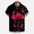 thumbnail image 2 of IROINNID Men's Valentine's Day Casual Short Sleeve Lovely Printed Blouse With Pocket, 2 of 6