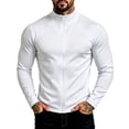 thumbnail image 2 of FRSASU Men's Full Zip Up Athletic Jacket Long Sleeve Track Top Lightweight Gym Workout Sports Running Shirt White, 2 of 6