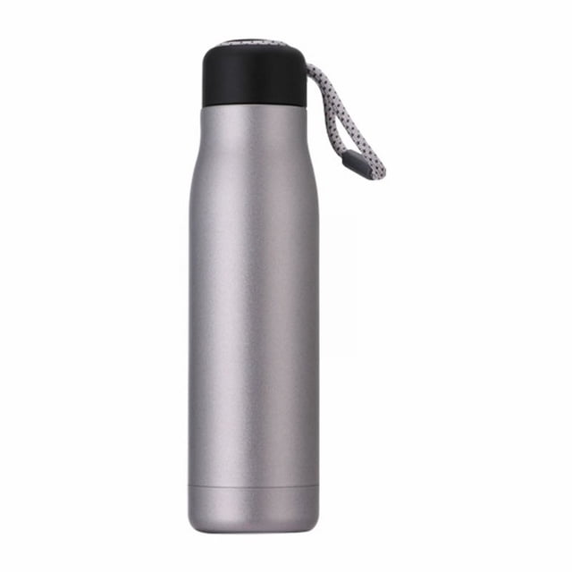 YOPTOP 18.5 Oz Insulated Water Bottle Double Walled Vacuum Stainless Steel Water Bottle Leak Proof Metal Sports Water Bottle Keeps Drinks Hot and Cold Great for Outdoor Sports Campi,silver