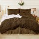 thumbnail image 2 of Fluffy Duvet Cover Sets, Faux Fur Bedding Set, Plush Shaggy Quilt Cover, Zipper Close&Ties, 4 Pieces 1 Duvet Cover (No Duvet&Pillow Insert) +1 Bed Skirt+2 Pillowcases Queen Brown Unique Bargains Juego de Edredón Funda, 2 of 6