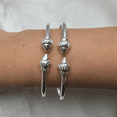 thumbnail image 2 of Ridged Arrow Taj Mahal .925 Sterling Silver Plain West Indian Bangles, 1 pair, 2 of 4