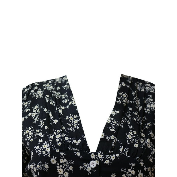 Women Floral Print Long Sleeve V Neck Chiffon Maxi Dress Casual Party Boho  Dresses